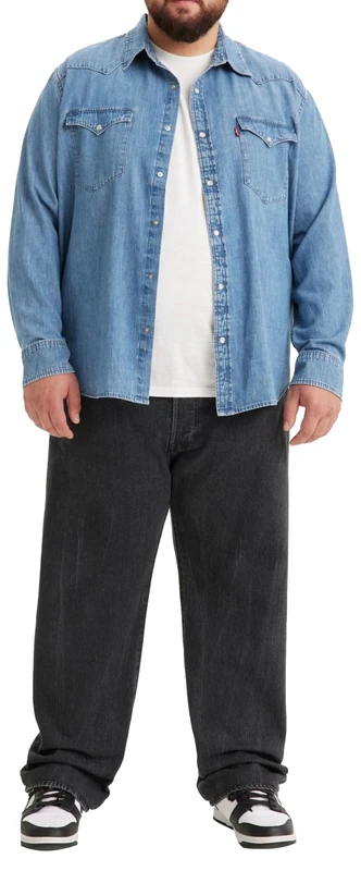 Levi's Men's 501 Original Fit Big & Tall Jeans, Crash Courses, 42W / 34L