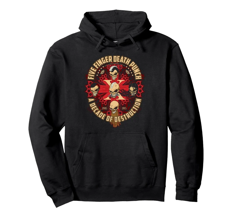 5FDP A Decade of Destruction Band Cross Pullover Hoodie