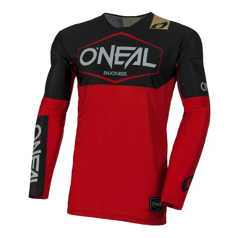 O'NEAL | Motocross Shirt Long Sleeve | MX MTB Mountainbike | Lightweight Material, Ergonomic Slim Fit Cut Mayhem Jersey Hexx V.24 | Adult | Red Black | Size S