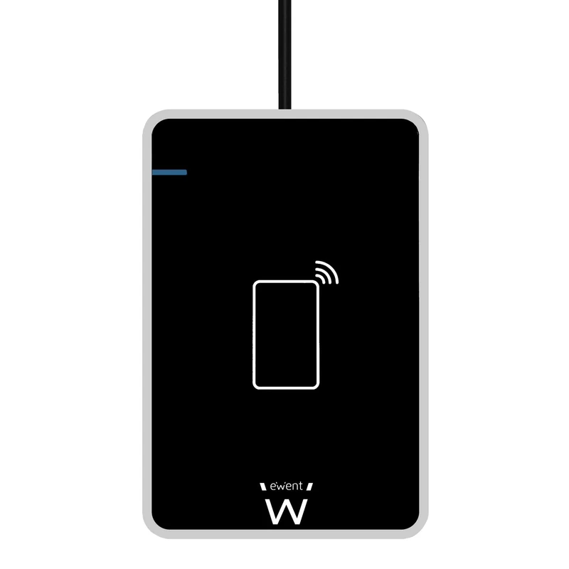 Ewent EW1053 RFID and NFC Reader for CIE 3.0 Electronic ID Card to access ANPR, INPS, INAIL, Revenue Agency and P.A. sites - Black Color - Image 1