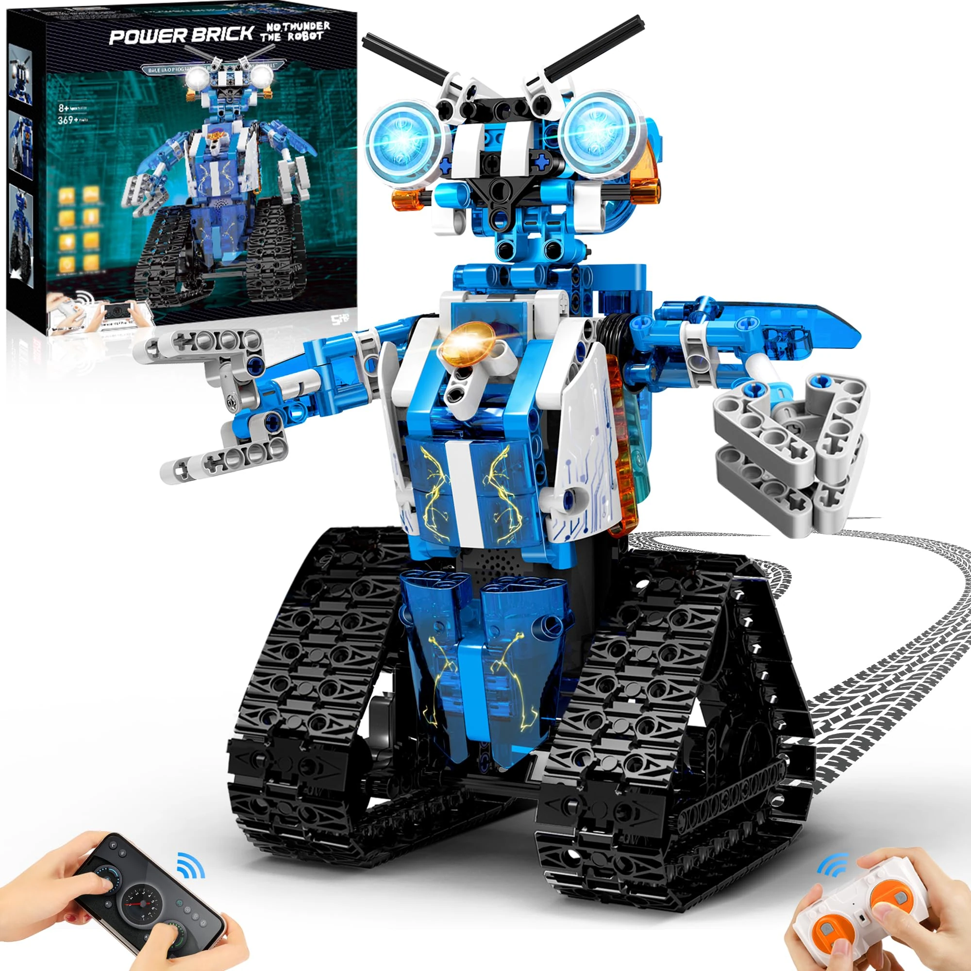 IKUPER STEM Robot Building Kit for Kids Boys Ages 8-12, Remote & App Controlled Toy Set, Coding and Programming Mindstorms Gifts for Christmas & Birthday（369 Pieces）