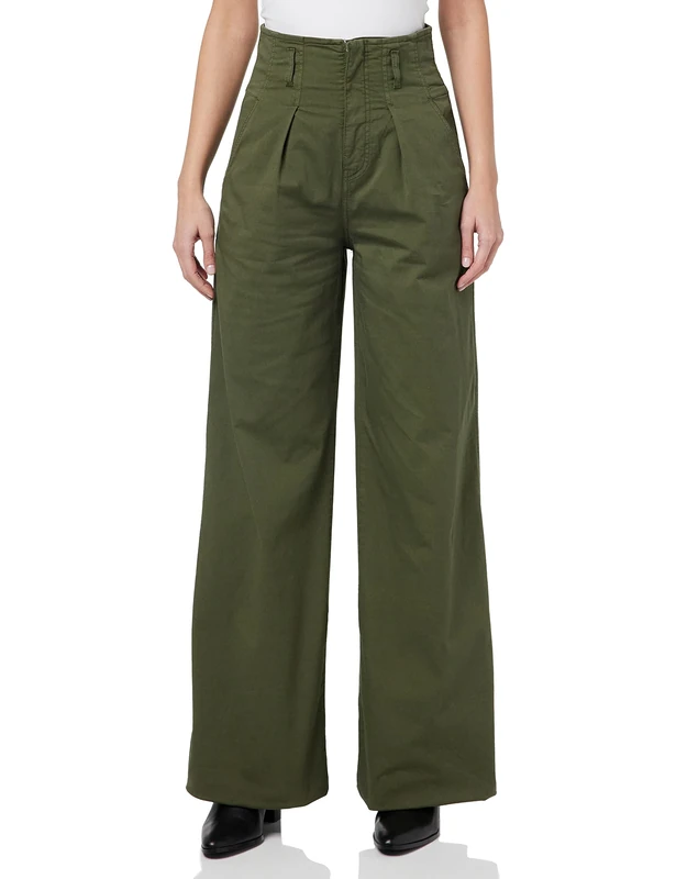 Pinko Women's Zirconio Abito Costina Pants, X20_Verde Fucile, 48