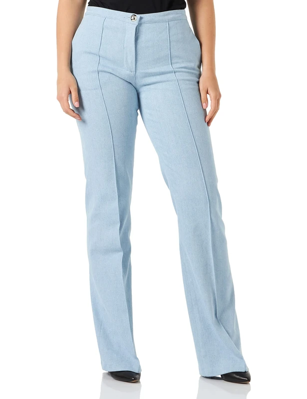 Pinko Women's Zirconio Abito Costina Jeans, Pj2_lavaggio Bleach Down, 48