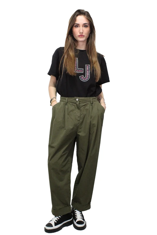 Pinko Pista Women's OVO Leather Trousers, X20_Green Rifle, 12