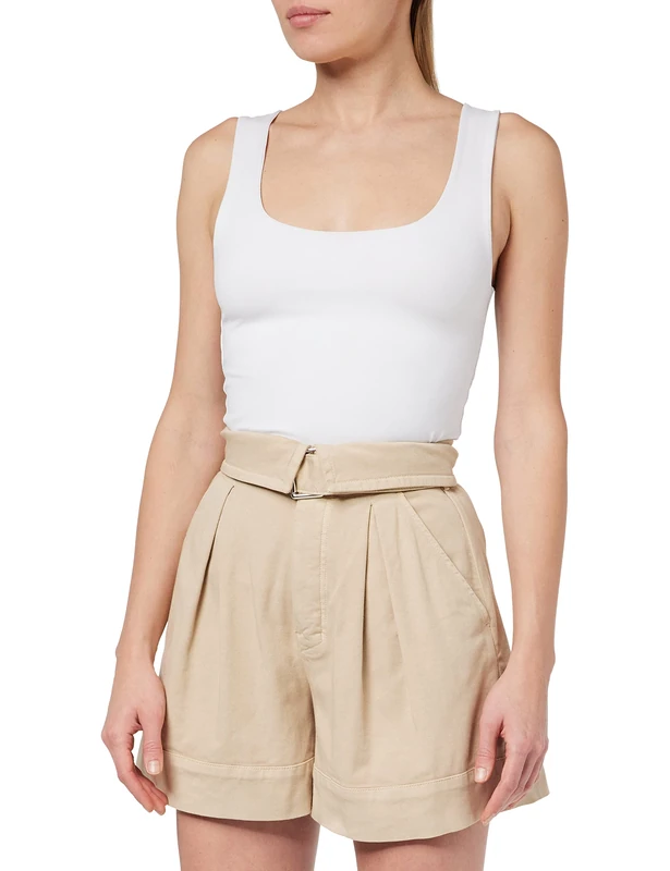Pinko Women's Judo Shorts GABARDINA MORBIDA Trunks, D28_Beige Safari, 38 - Image 1