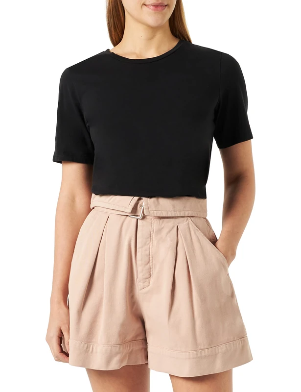 Pinko Women's Judo Shorts GABARDINA MORBIDA Trunks, O37_Beige Rugby, 44