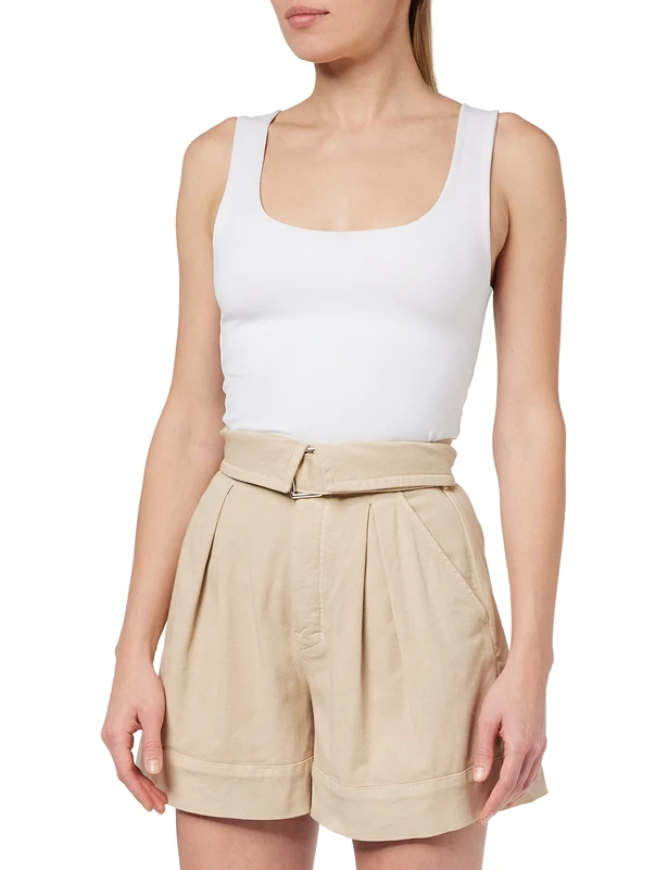 Pinko Women's Judo Shorts GABARDINA MORBIDA Trunks, D28_Beige Safari, 44