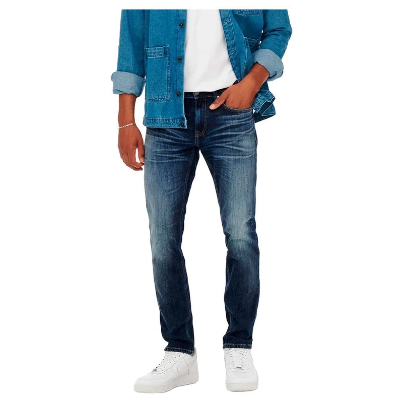 ONLY & SONS Male Normal Cut Jeans ONSWEFT REG Blue 3251 Jeans Noos, Blue Denim, 28 W/32 L