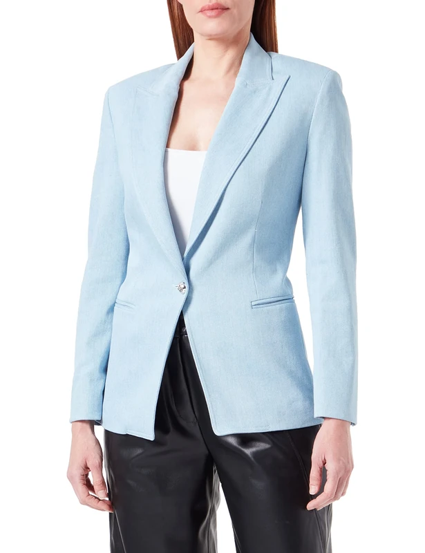 Pinko Women's Amorevole Abito Crepe Stretch Elegant Work Jacket, Pj2_lavaggio Bleach Down, 50