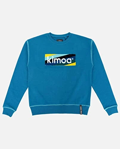 KIMOA Striped Logo Light Blue Sweatshirt, Unisex Adult