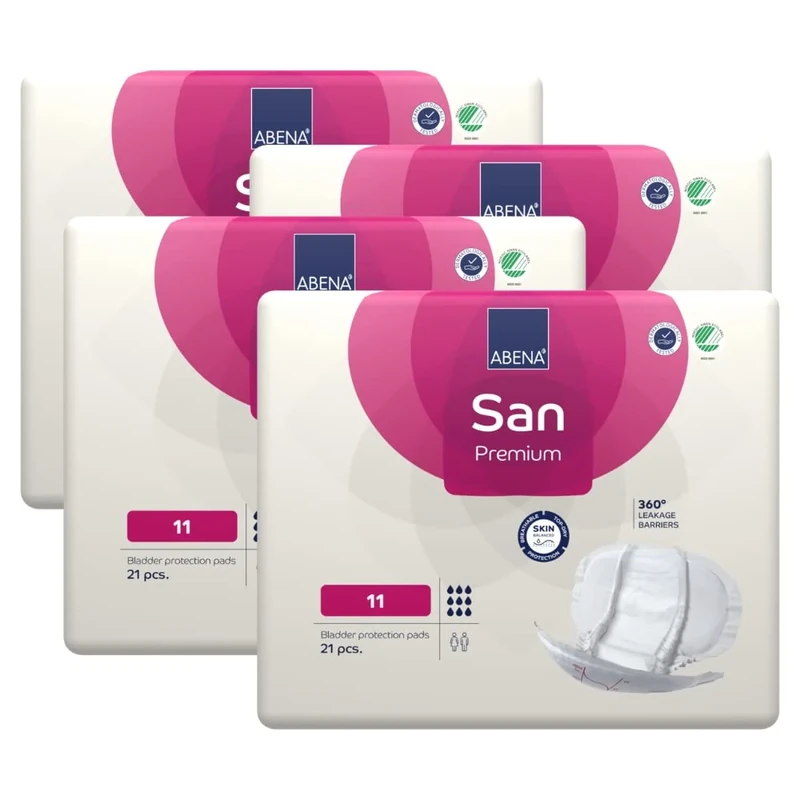 ABENA San Premium Size 11 Incontinence Pad, 3400ml Absorbency, Case of 4 Packs, White