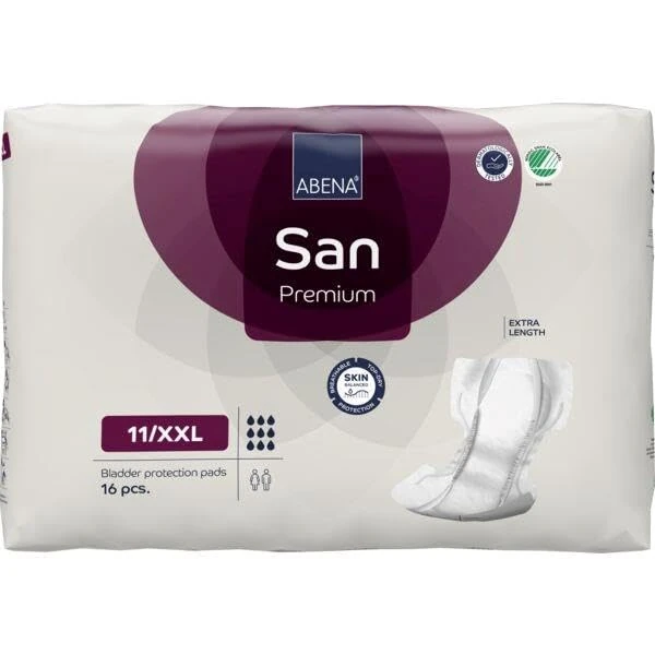 ABENA San Premium Mens & Womens Incontinence Pads, Breathable & Comfortable, Fast Absorption, Discreet & Effective Shaped Incontinence Pads for Men/Women - Air Plus, 7, XXL, 4x 16PK