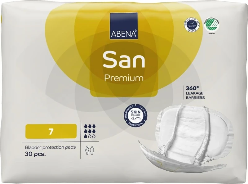 ABENA San Premium Size 7 Incontinence Pad, 2100ml Absorbency, Case of 4 Packs, White