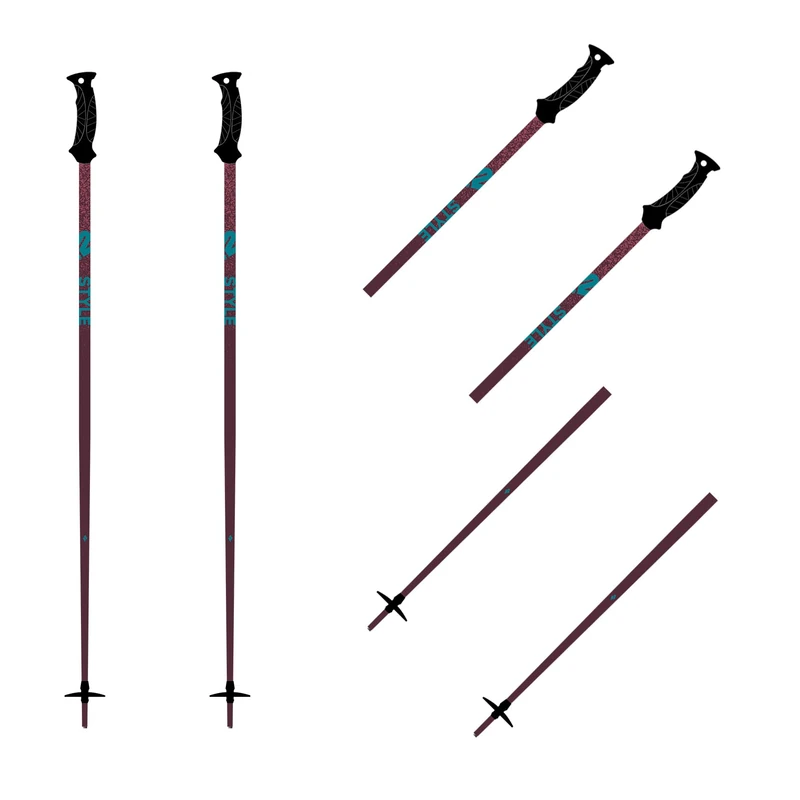 K2 Skis STYLE COMPOSITE, Women’s ski pole, burgundy, 120 cm - 10G3011.1.2.120