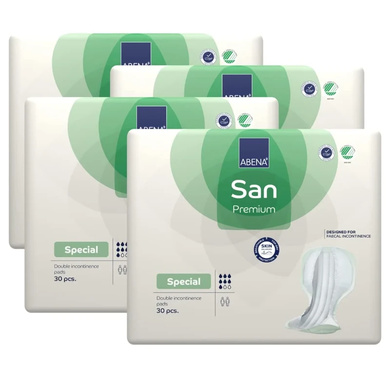 ABENA San Mens & Womens Incontinence Pads, Breathable & Comfortable, Fast Absorption, Discreet & Effective Shaped Incontinence Pads for Men/Women - Special Air Plus, 2000ml Absorbency, 4x 30PK