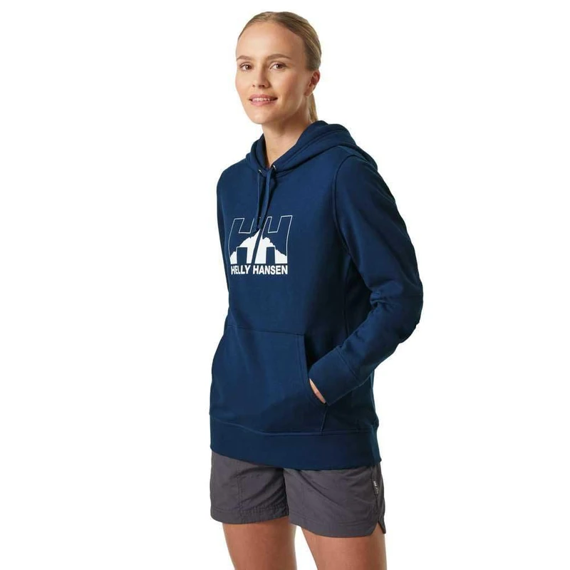 Helly Hansen Women's W Nord Graphic Pullover Hoodie, Ocean, S