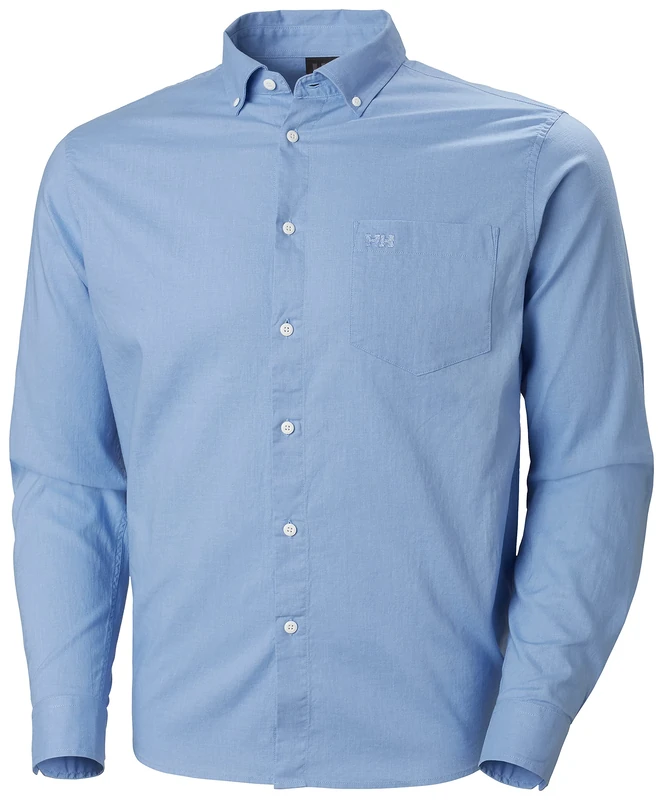 Helly Hansen Men's Club Ls Button Down Shirt, 627 Bright Blue, Small