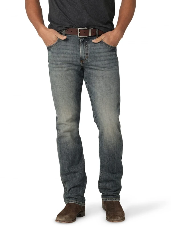 Wrangler Men's Retro Slim Fit Straight Leg Jean, Dark Knight Stretch, 33W x 36L