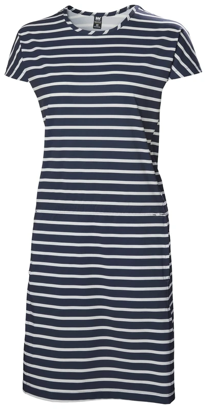 Helly Hansen Women's W Thalia Summer Dress 2.0, Navy Stripe, L