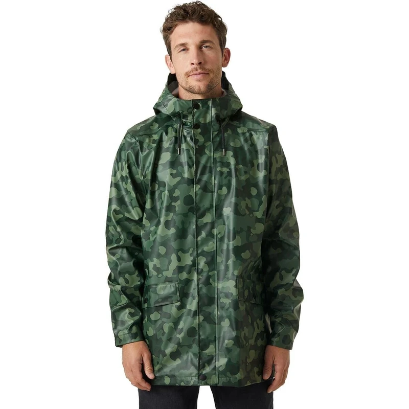 Helly Hansen Men's Moss Rain Coat, Spruce Aop, M
