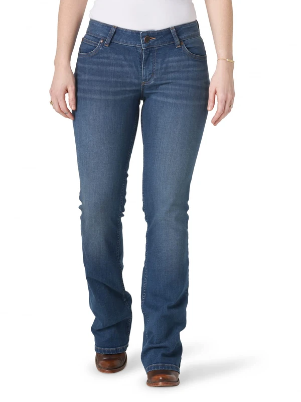 Wrangler Women's Retro Mae Mid Rise Stretch Boot Cut Jean, Nadia, 17-34