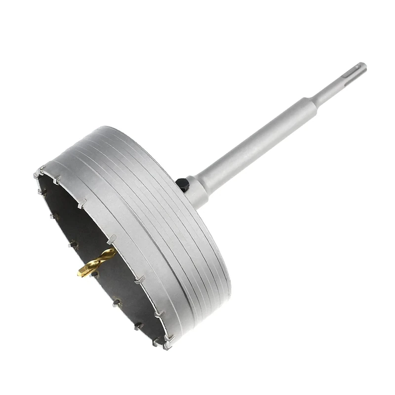 Concrete Hole Saw Wall Drill Bit - SDS Plus - Ø130mm Core bit for Hammer Drill Hole Cutter for Concrete, Masonry, Cement, Silicate Brick (130mm+220mm SDS Plus Adapter)