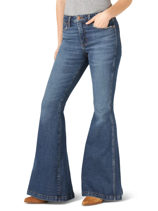 Wrangler Women's Retro High Rise Trumpet Flare Jeans, Paige, 29W x 30L