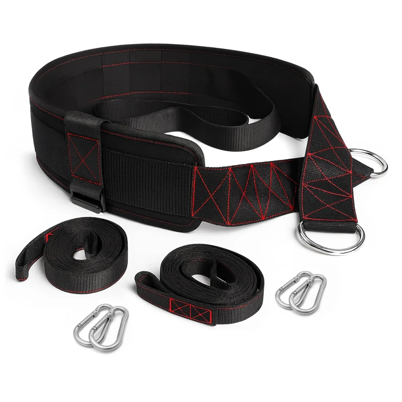 THEFITGUY Belt for Pulling, Strength Training, Adjustable Closure, 2 Straps & 4 Hooks Included - Image 1