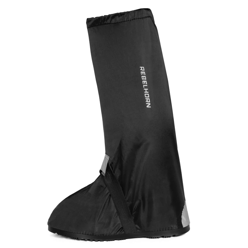 REBELHORN Thunder Waterproof Rain Cover for Motorcycle Boots, Non-Slip Sole, Elastic Bands, Reflective Elements