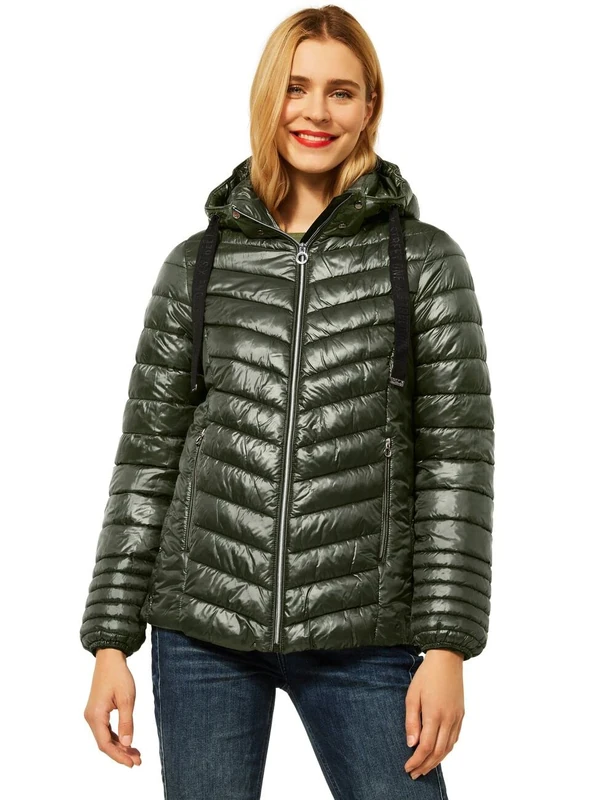 Street One Women's A201689 Quilted Jacket, Homey Green, XS/S