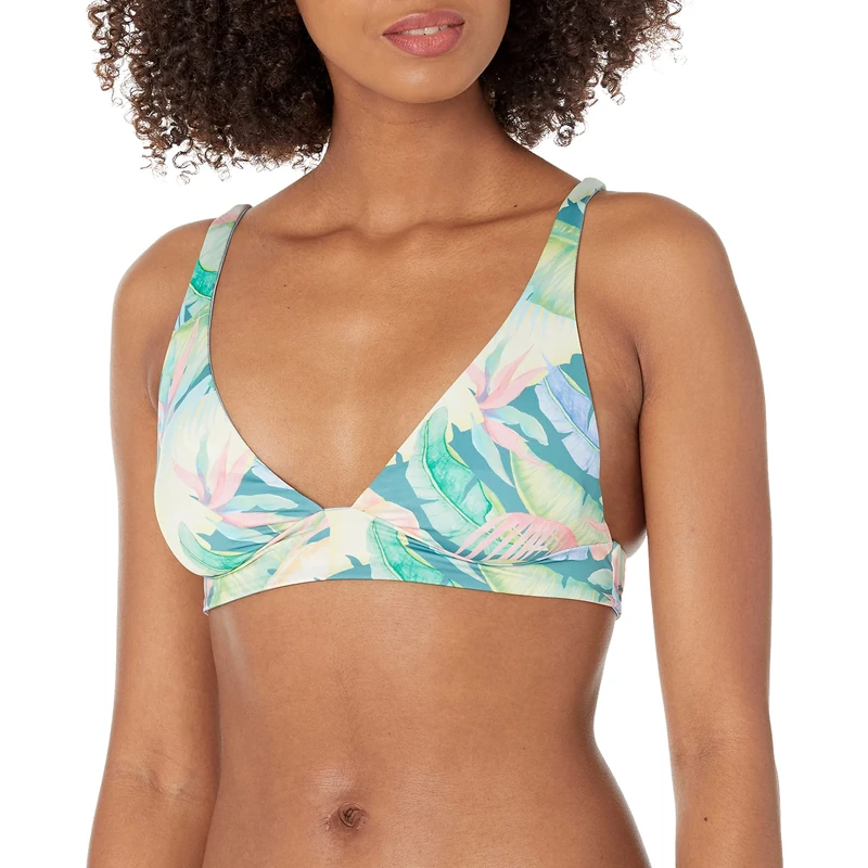 Billabong Women's Rides and Tides Reversible Band Tri Bikini Top, Multi, Small
