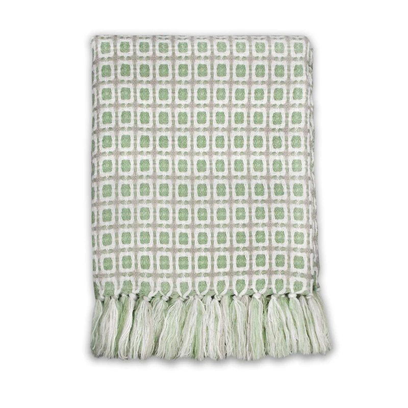 Half Moon Bay Shruti New - Blankets & Throws - Shruti Anni Sage Green Throw - Image 1