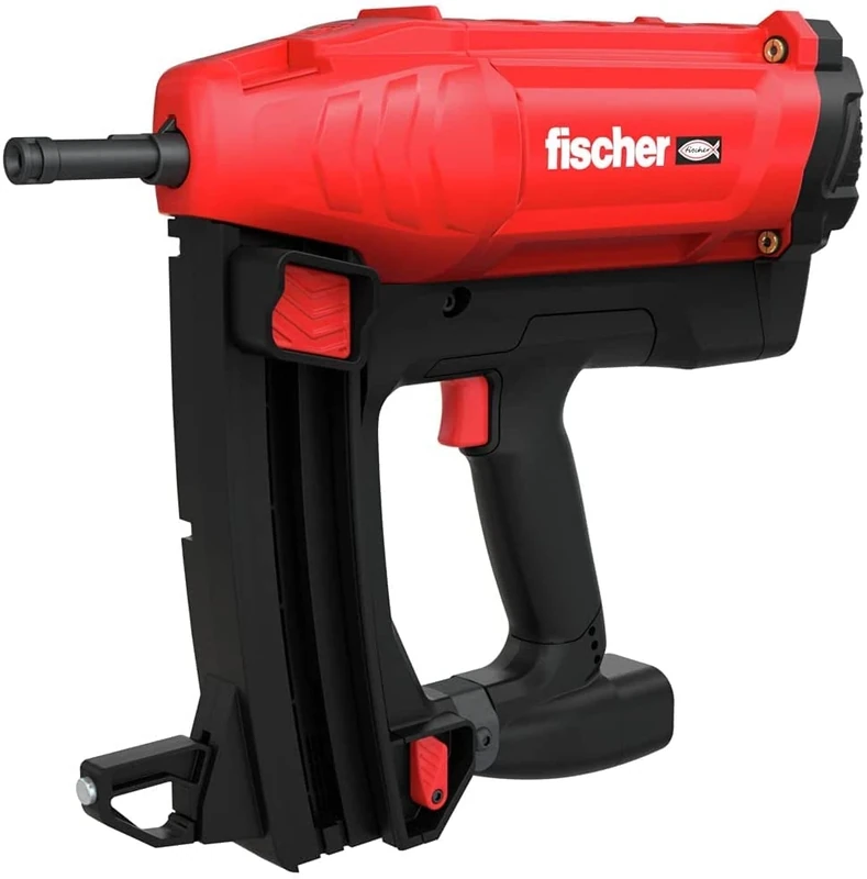 FISCHER, FGC 100 Electric Gas Nailer for Fixing Sheet, Profiles, Drywall and Steel with Two 7.2V and 3Ah Batteries at 2 Shot Per Second