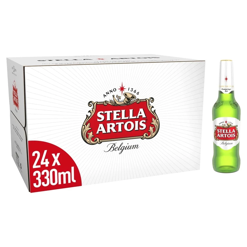 Stella Artois - Premium Belgian Lager - 6 x 4 x 330ml Bottles 4.6% ABV