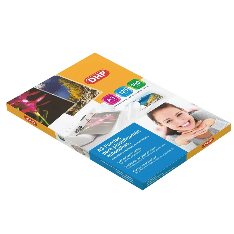 DHP Plasticizing Sleeves -Format A3 self-Adhesive 125 microns, Brightness, Box of 100 Units