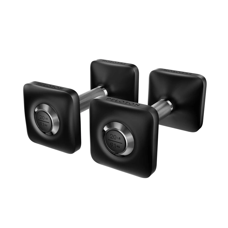 Peloton Dumbbells | Ergonomically Designed Pair of Cast Iron Weights With Urethane Coating and Nonslip Grip, Available in Set of Two, Black, 9 kg