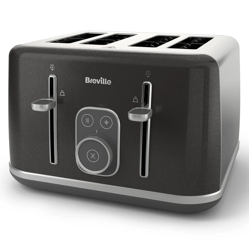 Breville Aura 4 Slice Toaster with High Lift & Wide Slots | Touch Control Panel | Shimmer Grey [VTR020]