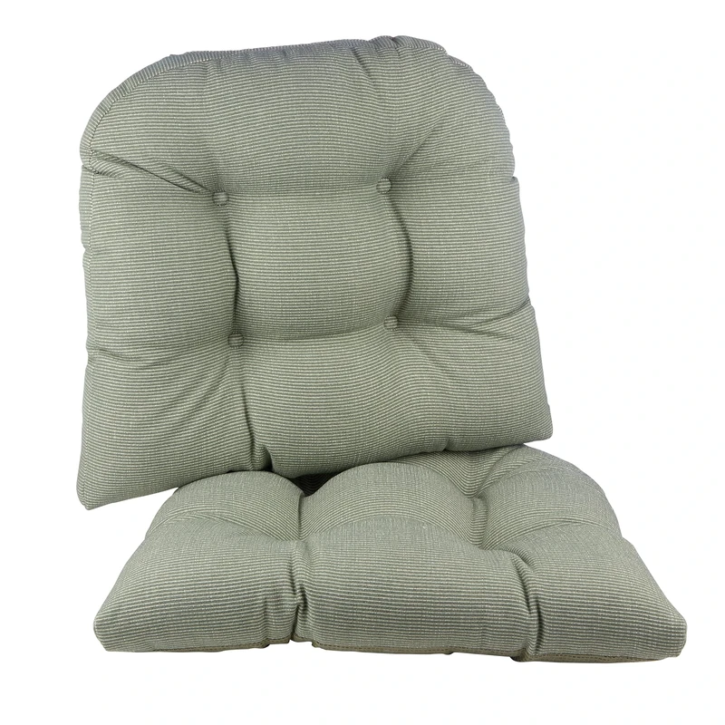 Klear Vu Saturn Non-Slip Extra Large Chair Cushion 20" x 18" x 3", Set of 2, Celadon 2 Count