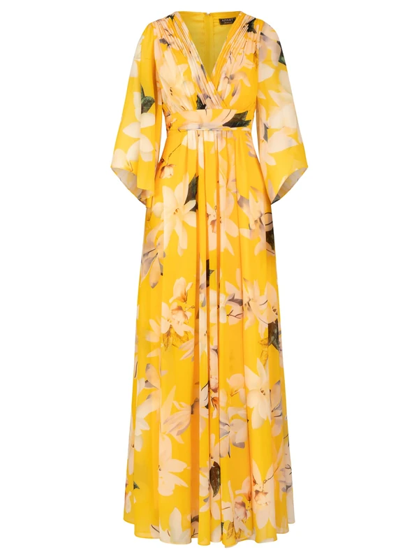 APART Fashion Women's Casual Night Out Dress, Yellow Multicoloured, L