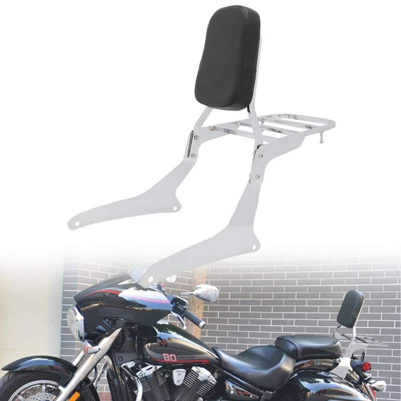 Passenger Sissy Bar with Luggage Rack Backrest for Yamaha V Star 1300 XVS1300 XVS1300A XVS950 Midnight 2007-2015, Chrome