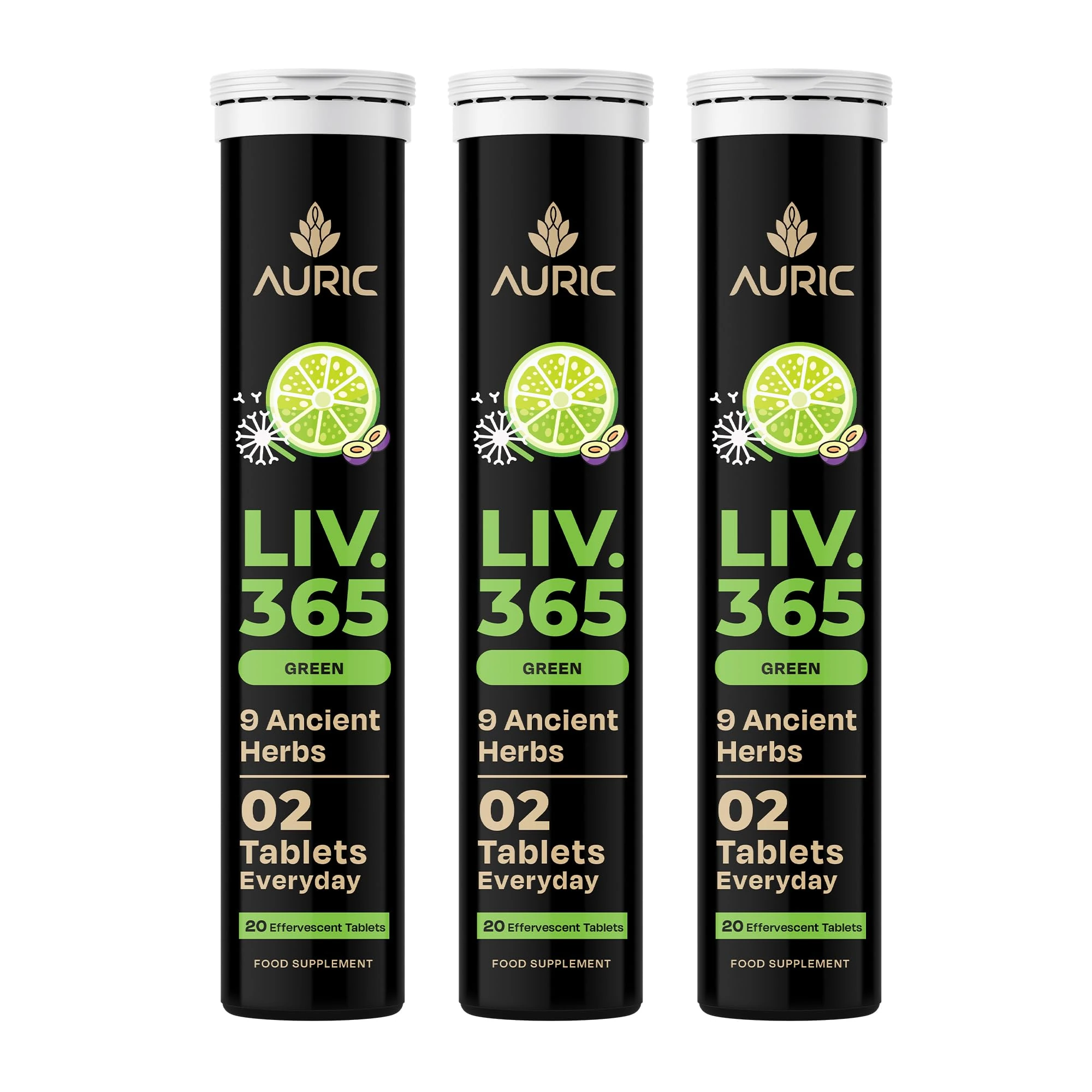 Auric Liver Detox effervescent 60 Tablets Supports Overall Wellbeing and Normal Body Functions | Made with Premium Herbal extracts | Drop - Fizz - Drink