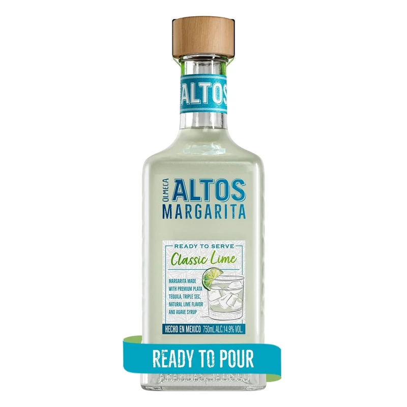Altos Tequila Ready to Serve Lime Margarita 75cl, 14.9% ABV, Bar-Quality Pre-Mixed Margarita Cocktail, Ready To Drink, Lime and Subtle Sweetness, Made from Award Winning Tequila