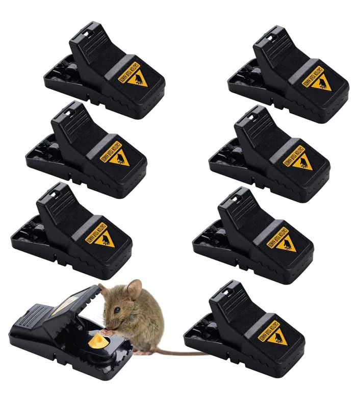 UFLIX® 8x Mouse Traps Indoor & Outdoor – Reusable Rodent Trap That Kills Instantly, Easy to Set & Clean, Humane Mice Catcher for Home, Kitchen & Garden