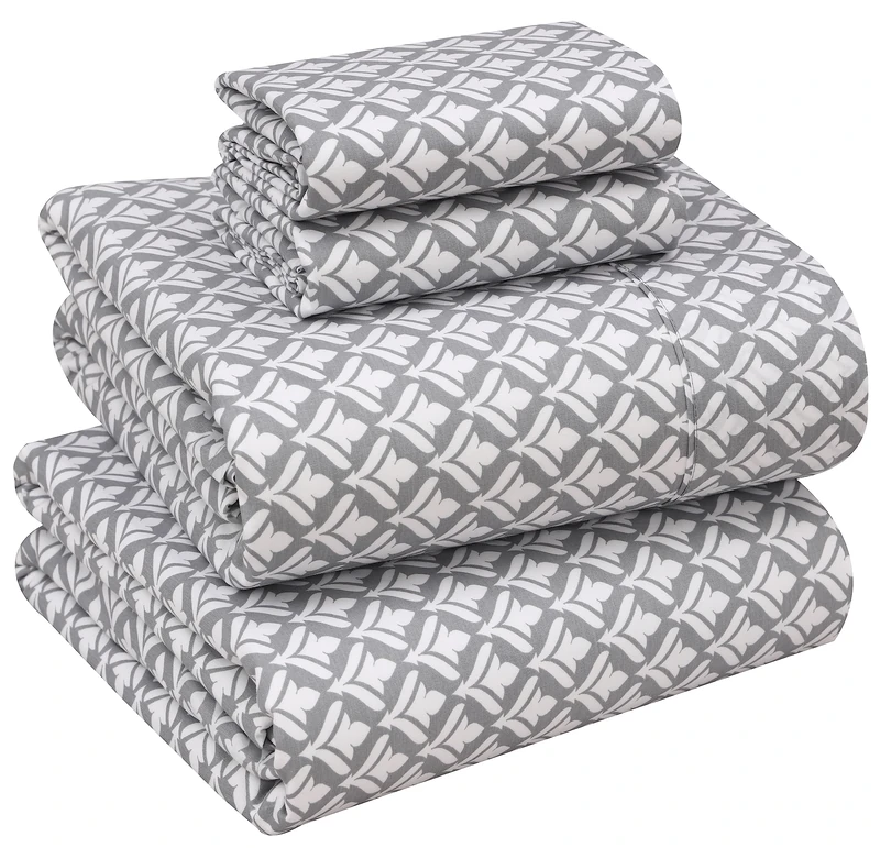 Ruvanti 100% Cotton Percale Sheets for Queen Size Bed - Crispy Cooling & Breathable Queen Sheet Set - 4 Pieces