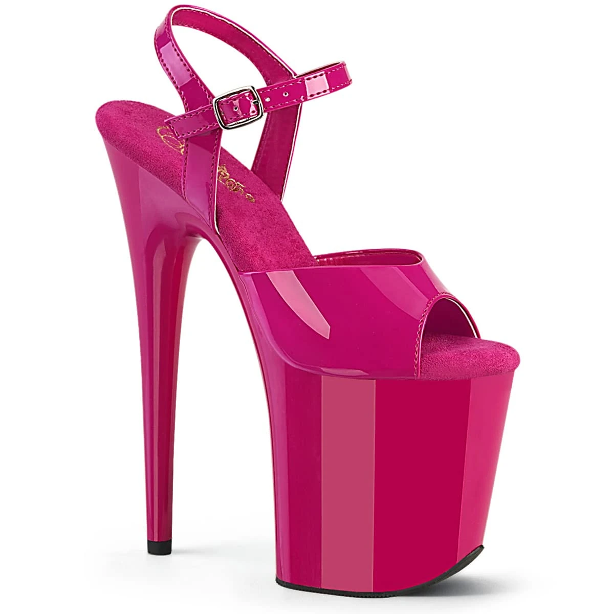 Pleaser Women's Flamingo-809 Ankle-Strap Sandal, Hot Pink Patent/Hot Pink, 7 UK