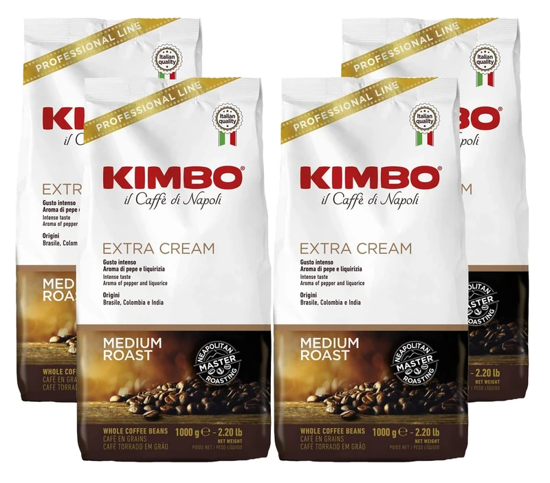 Kimbo Extra Cream Espresso Coffee Beans 4x1kg