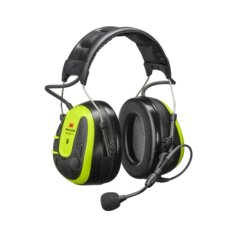 Peltor 3M WS ALERT X MRX21A4WS6 Earmuff, 30 dB, Yellow, Bluetooth Headset with Noise-Cancelling Boom Microphone, Hygiene Kit Reminder, for Noisy Environments