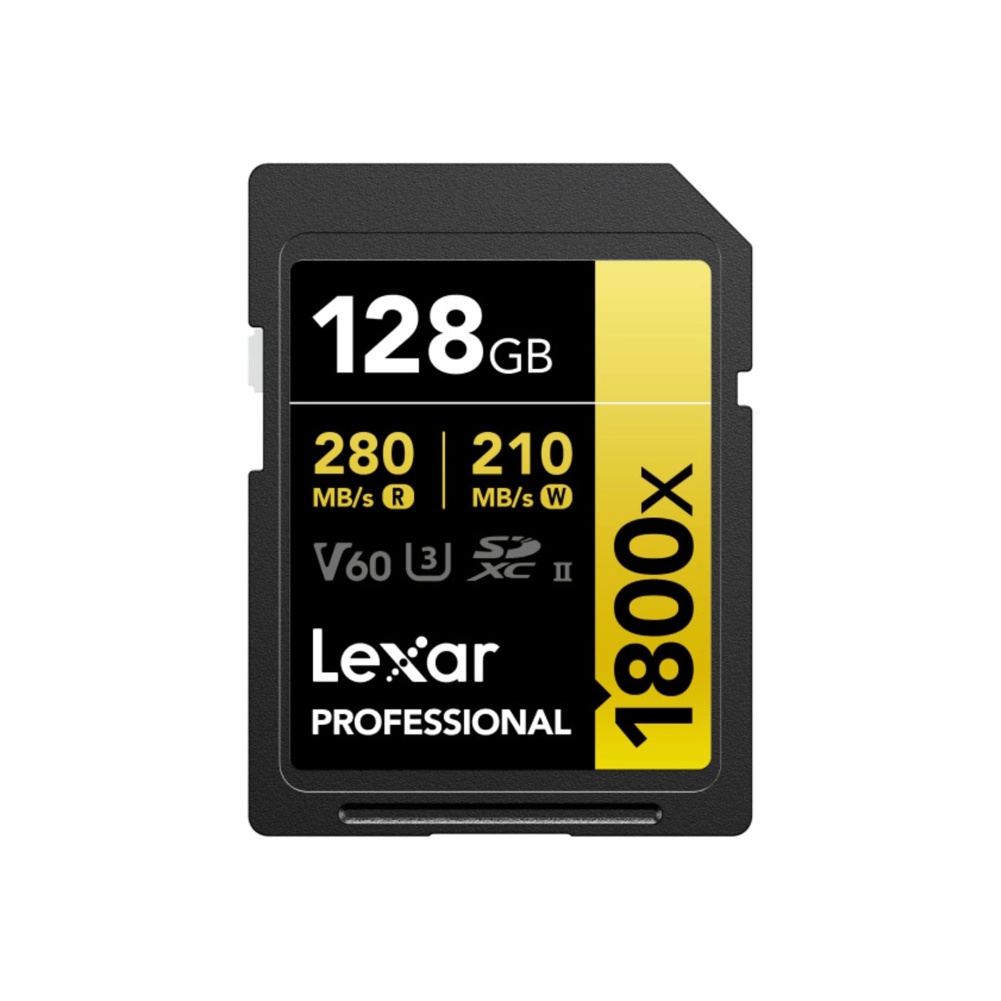 Lexar 128GB Professional 1800x UHS-II SDXC V60 Rated 4K Video Capture Memory Card (GOLD Series)