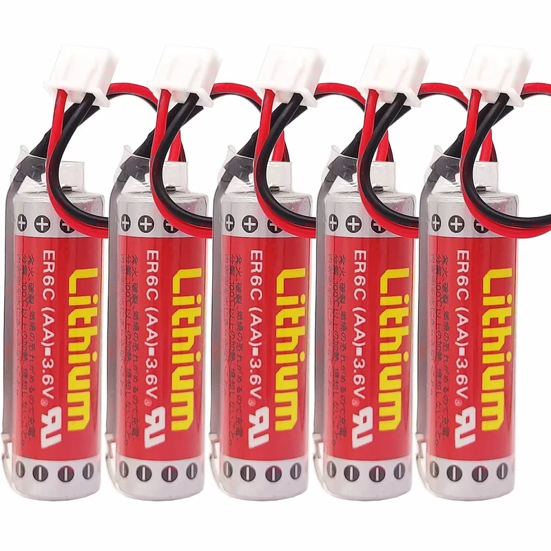 5-Pack 3.6V ER6C AA PLC Battery 1800mAh for MAXELL FX F2-40BL PLC with Plug Lithium Battery