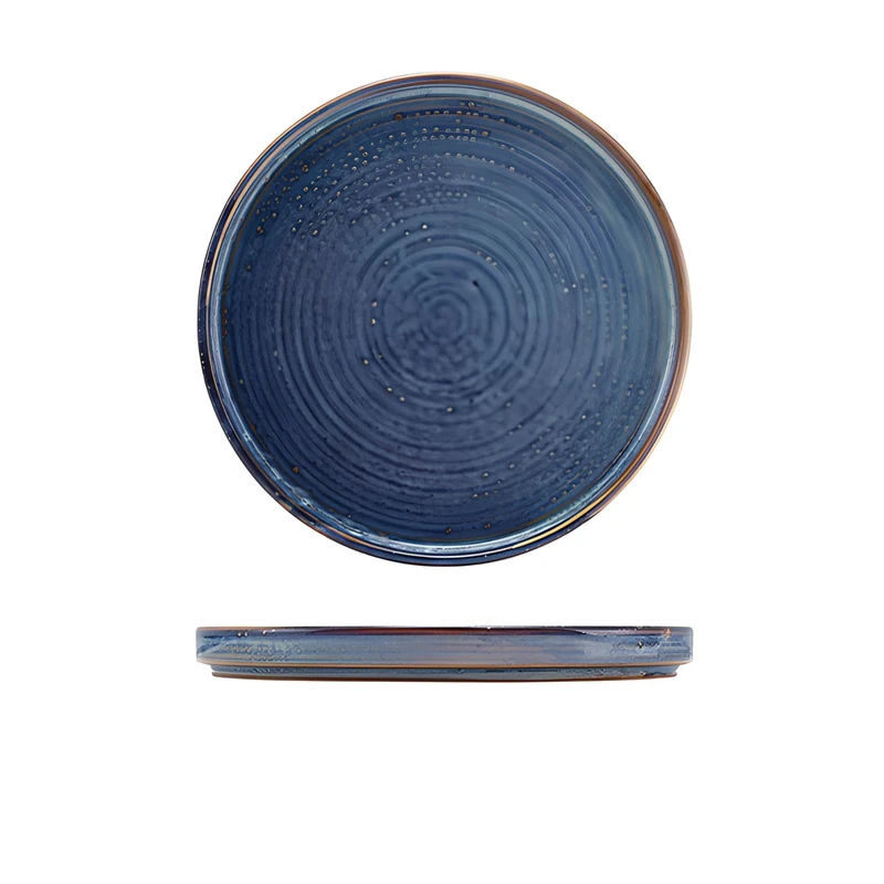 Genware Terra Porcelain, Aqua Blue, Low Presentation Plate, 210mm, LP-PBL21, Pack of 6